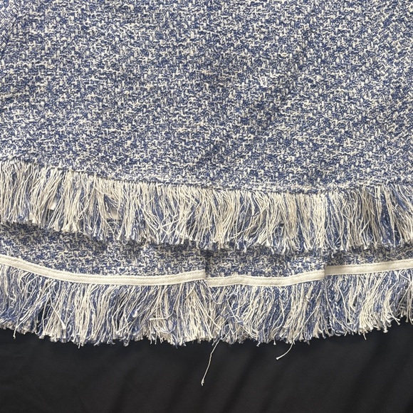 MM Lafleur Textured Blue Midi Dress with Fringe - Picture 4 of 8